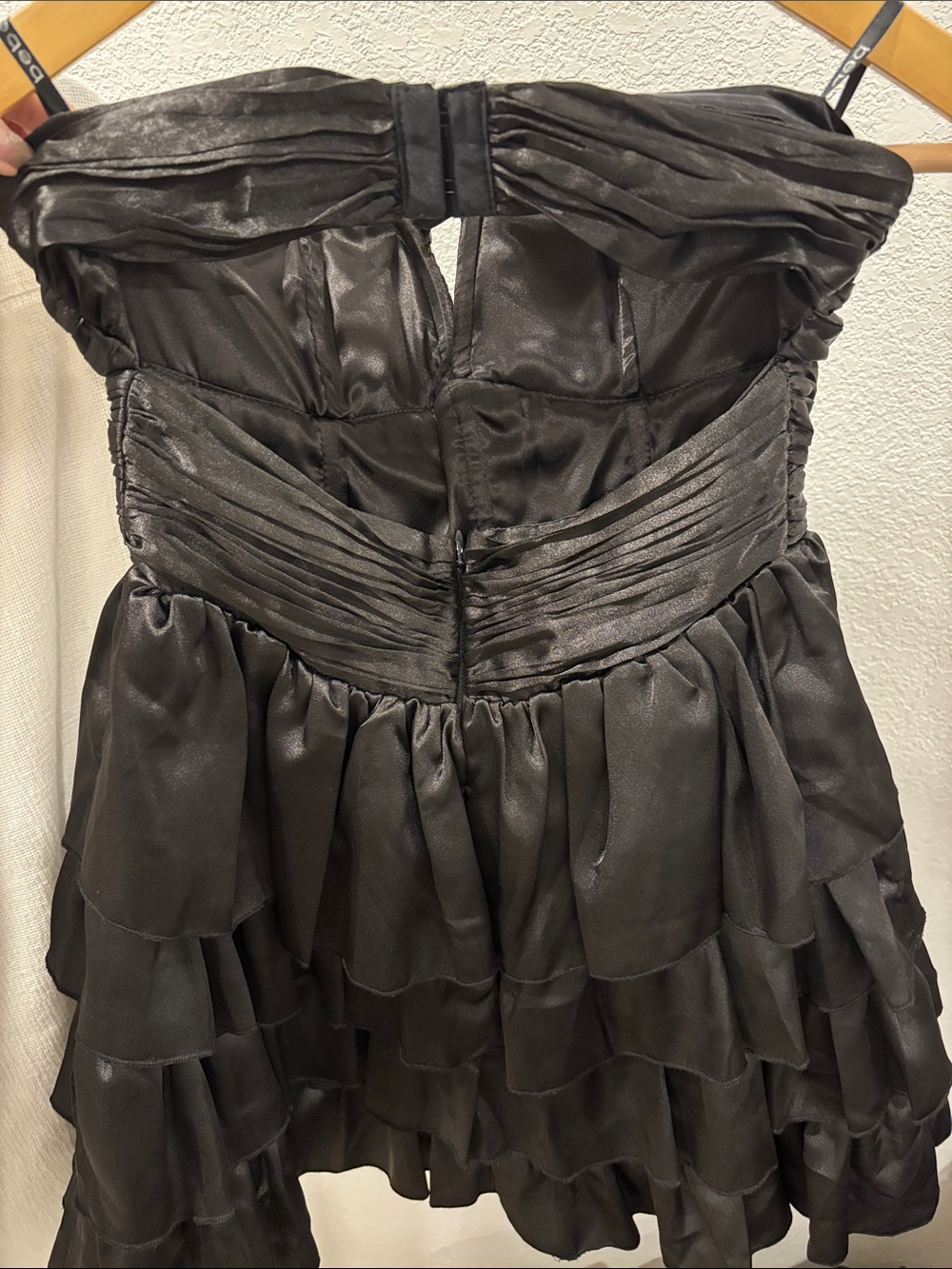 2B Bebe Black Strapless Ruffle Cocktail Dress - Picture 3 of 4